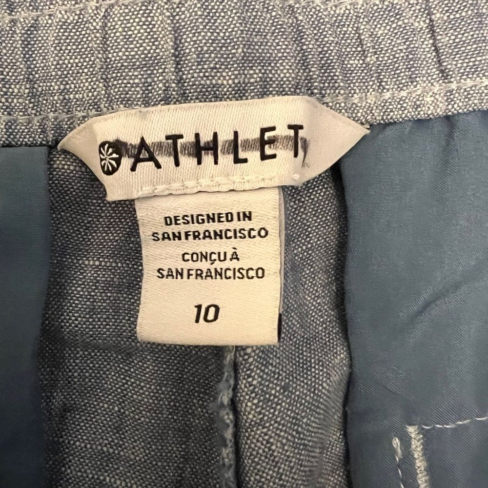 Athleta Womens Retreat Linen Jogger Chambray Blue Size 10  High Rise EUC - Picture 5 of 7